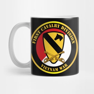 1st Cavalry Div - Red White - Vietnam War Mug